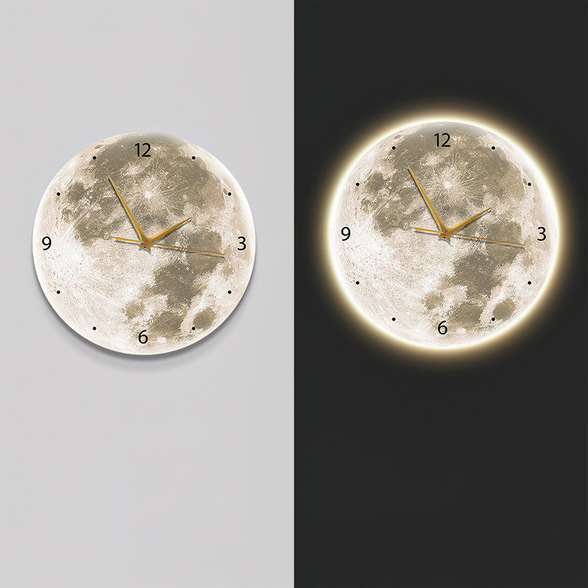 Moon Wall Clock, Moon Ambient night lights, Kids Room Lightings