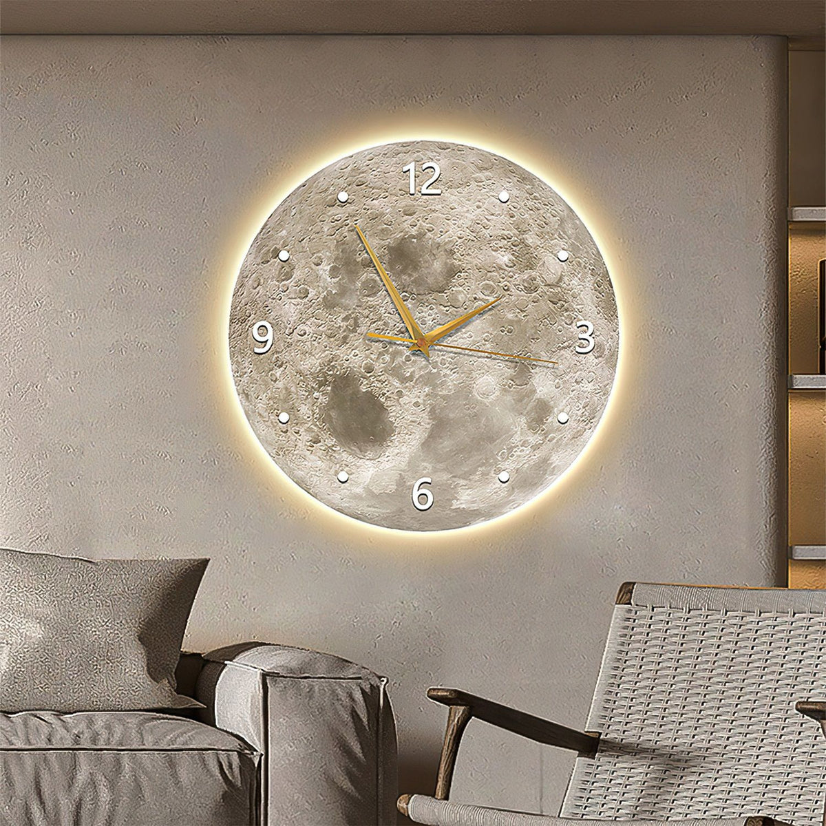 Moon Wall Clock, Moon Ambient night lights, Kids Room Lightings