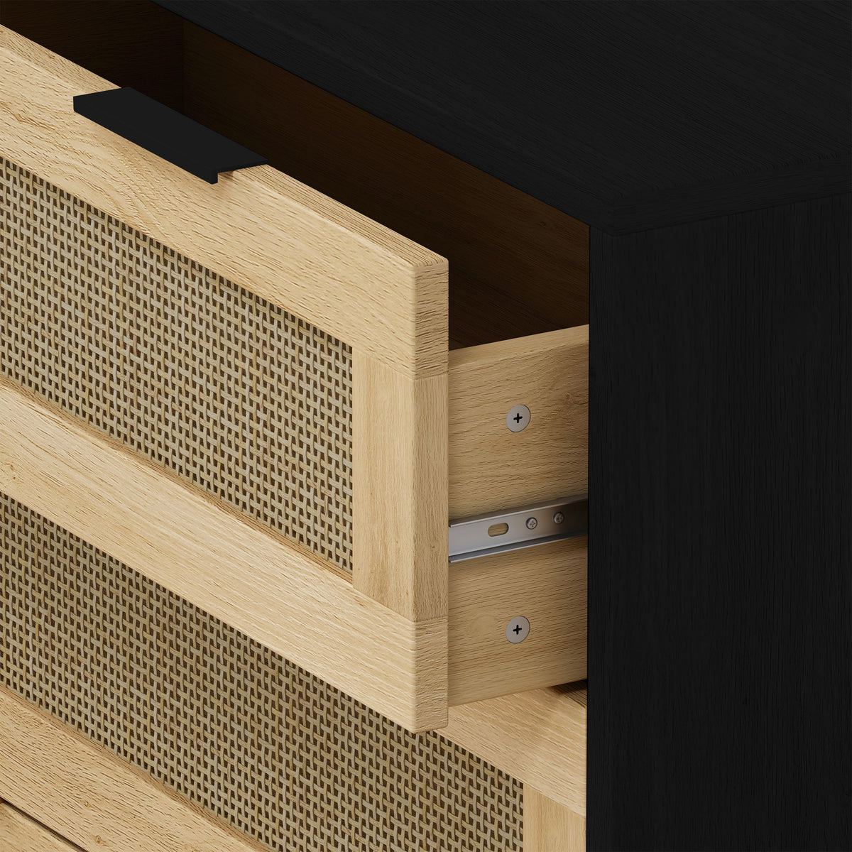 31.50"3-Drawers Rattan Storage Cabinet Rattan Drawer,for Bedroom,Living Room,Dining Room,Hallways
