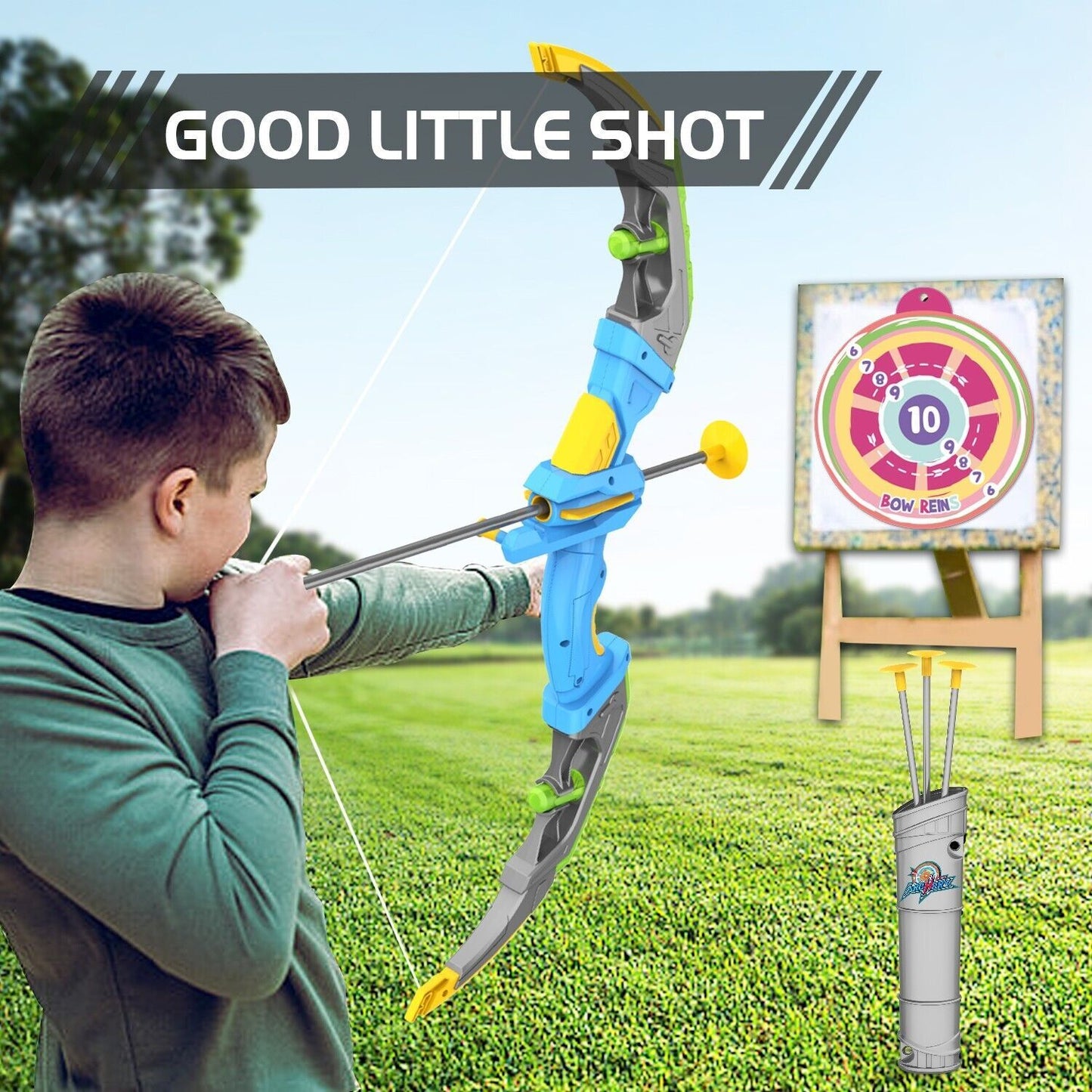 Bow and Arrow Set for Kids, Toyokar Archery Set Toy with Light-up LEDs, 10 suction bows and arrows, indoor and outdoor sports toys.Boys Kids Gifts Toys