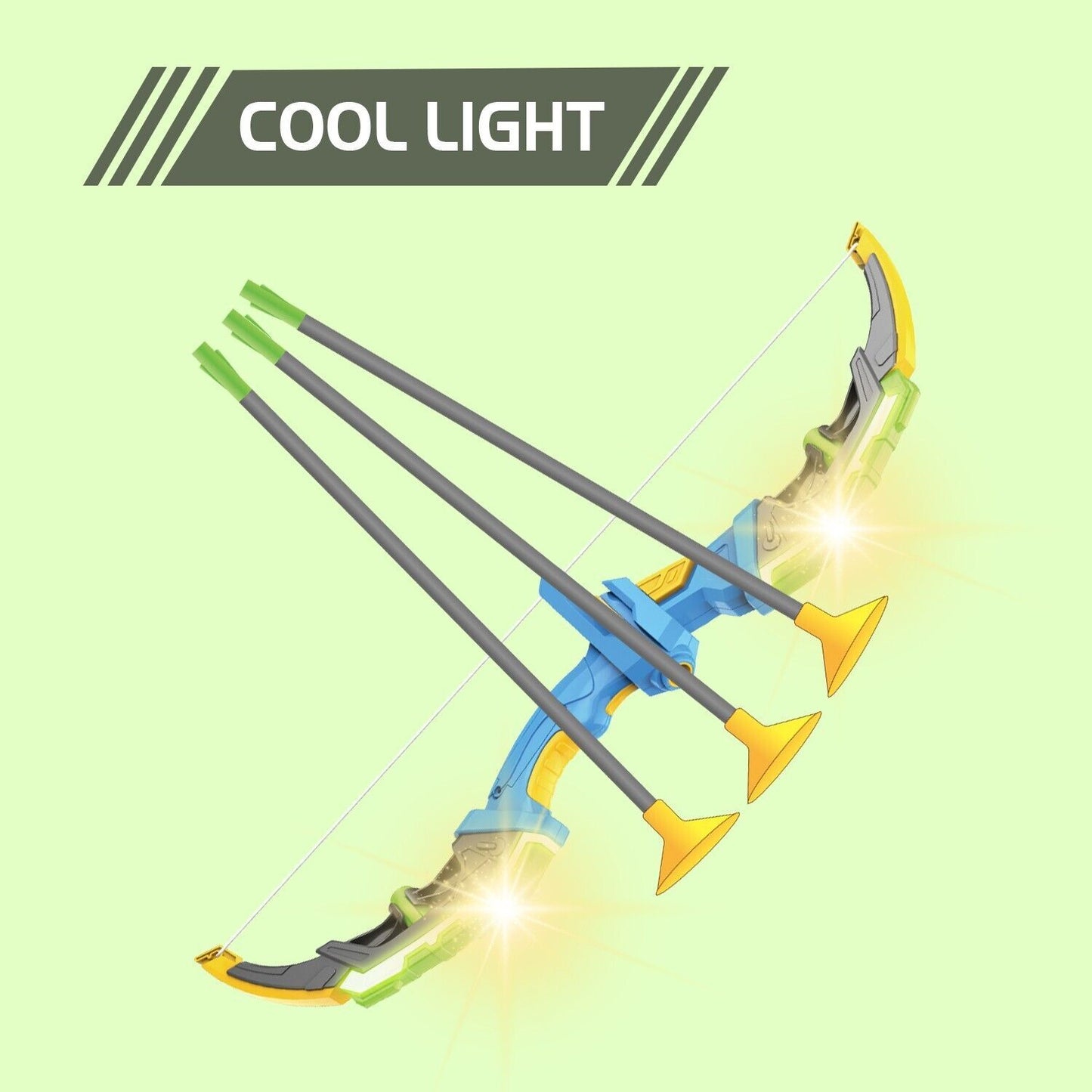 Bow and Arrow Set for Kids, Toyokar Archery Set Toy with Light-up LEDs, 10 suction bows and arrows, indoor and outdoor sports toys.Boys Kids Gifts Toys