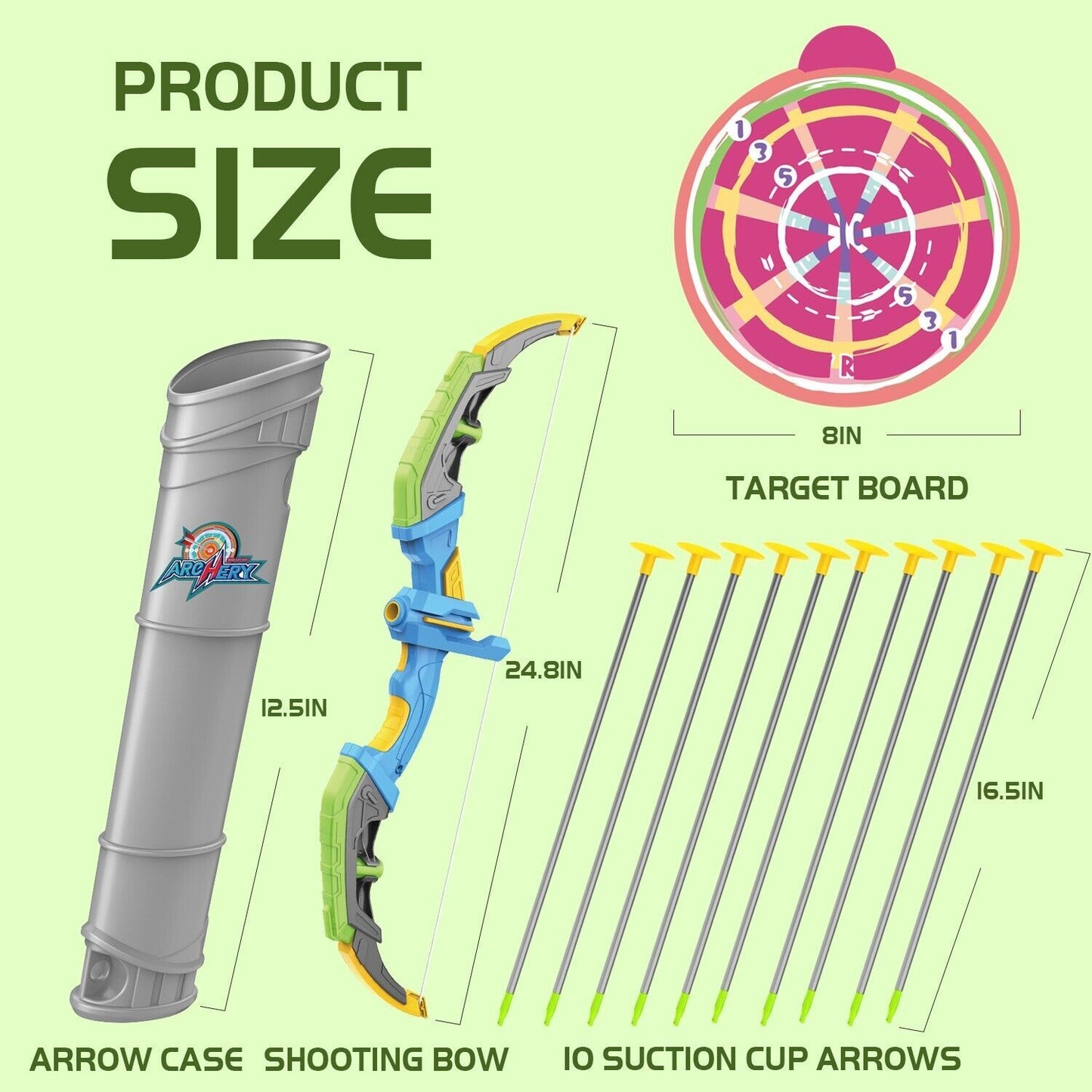 Bow and Arrow Set for Kids, Toyokar Archery Set Toy with Light-up LEDs, 10 suction bows and arrows, indoor and outdoor sports toys.Boys Kids Gifts Toys