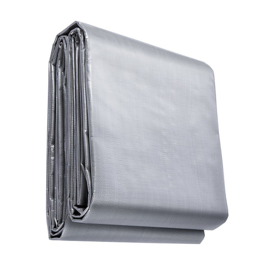 VEVOR Tarp Waterproof 20x30 ft, Plastic Poly Tarp Cover 10 Mil, Multi Purpose Tear UV and Temperature Resistant Outdoor Tarpaulin with High Durability Reinforced Grommets (Silver/Brown)