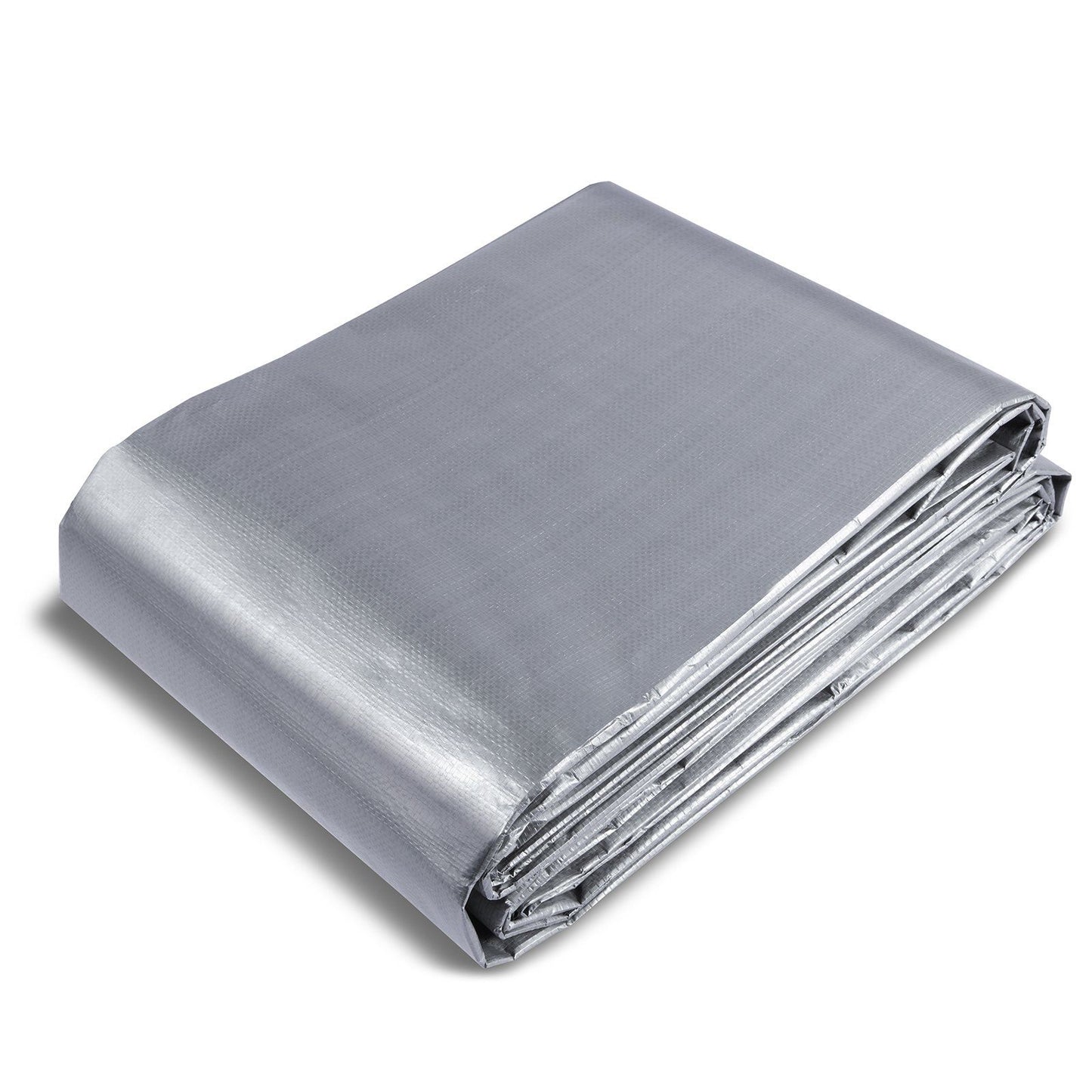 VEVOR Tarp Waterproof 20x30 ft, Plastic Poly Tarp Cover 10 Mil, Multi Purpose Tear UV and Temperature Resistant Outdoor Tarpaulin with High Durability Reinforced Grommets (Silver/Brown)