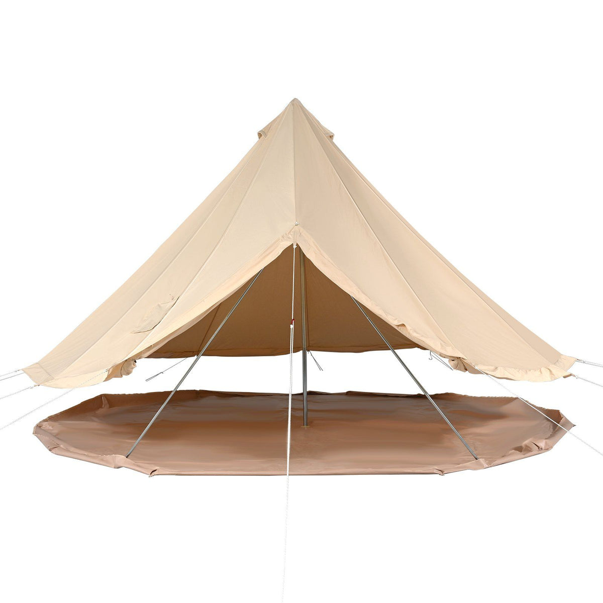 VEVOR 12 Person Canvas Glamping Bell Tent, Breathable Waterproof Large Yurt Tent with Stove Jack and Detachable Side Wall for Family Camping, 23'x23'x137"(Diameter 7M)