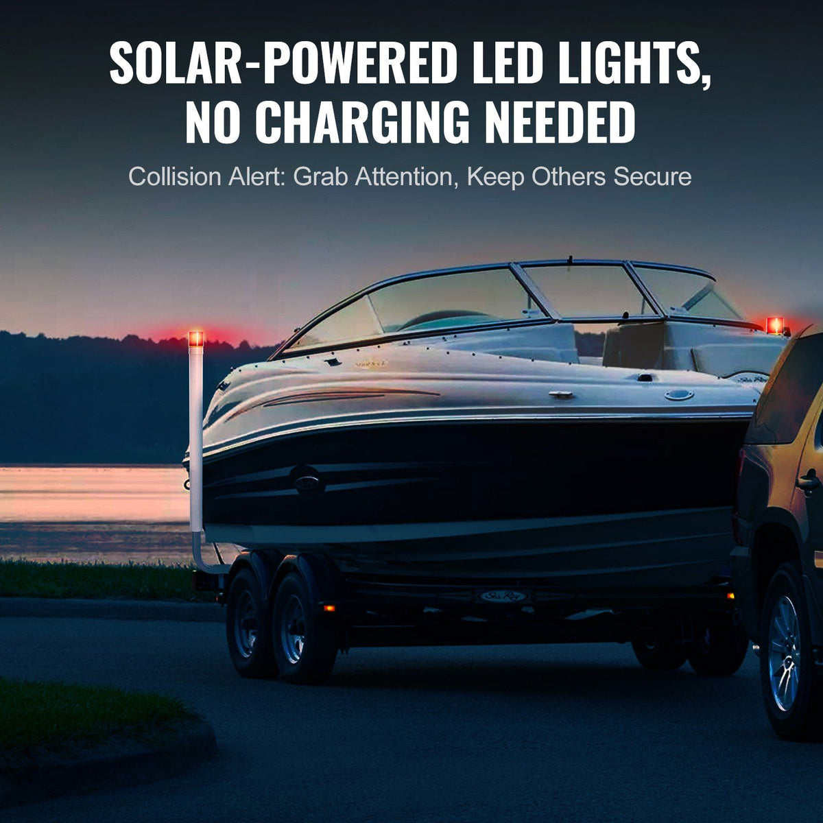 VEVOR Marine Trailer Guide Set, 62'' with LED Illumination, Pair of Steel Anti-Rust Guide Poles, Equipped with PVC Sleeves, Ideal for Ski, Fishing, or Sailboat Trailers 2024