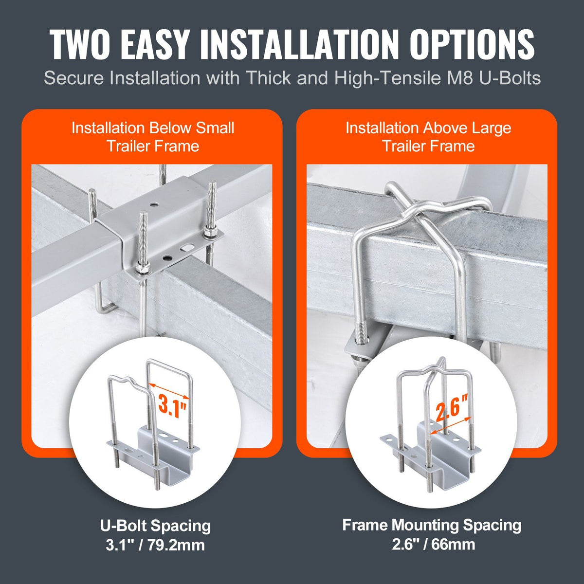 VEVOR Marine Trailer Guide Set, 62'' with LED Illumination, Pair of Steel Anti-Rust Guide Poles, Equipped with PVC Sleeves, Ideal for Ski, Fishing, or Sailboat Trailers 2024