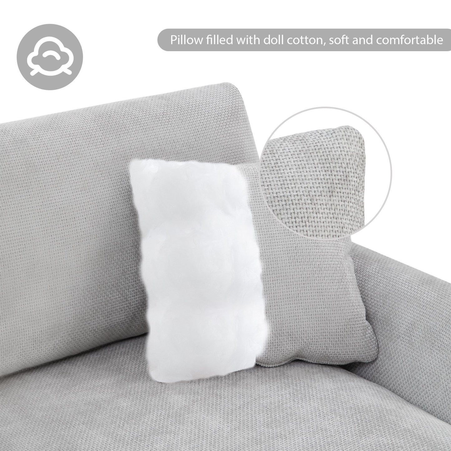 [VIDEO provided] [New] 119*55" Modern Oversized Sectional Sofa,L-shaped Luxury Couch Set with 2 Free pillows,5-seat Chenille Indoor Furniture with Chaise for Living Room,Apartment,Office,2 Colors