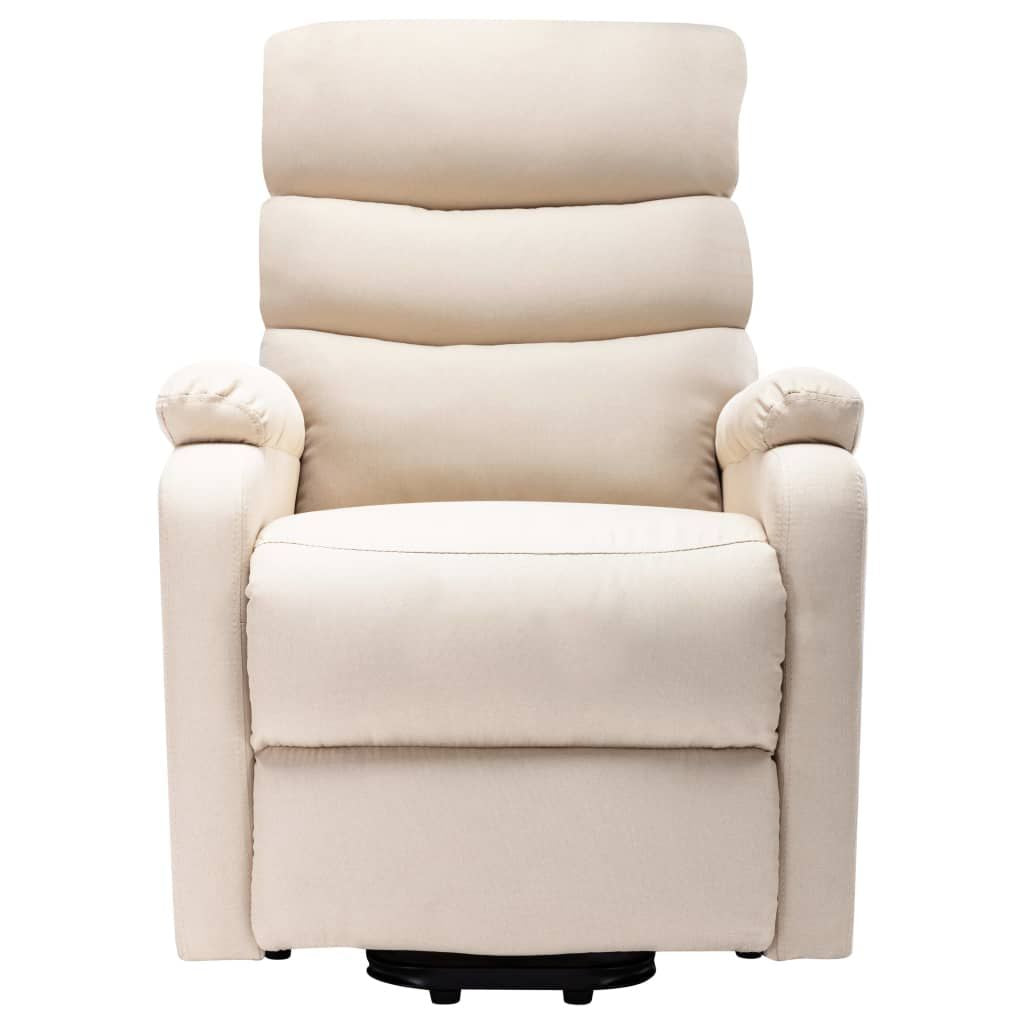 Power Lift Massage Recliner Cream Fabric