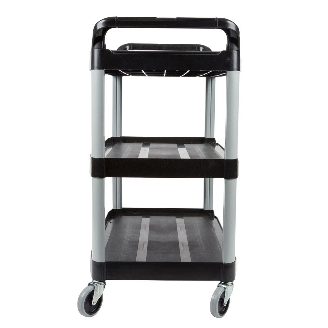 SOGA 3 Tier Food Trolley Food Waste Cart Storage Mechanic Kitchen Black Large
