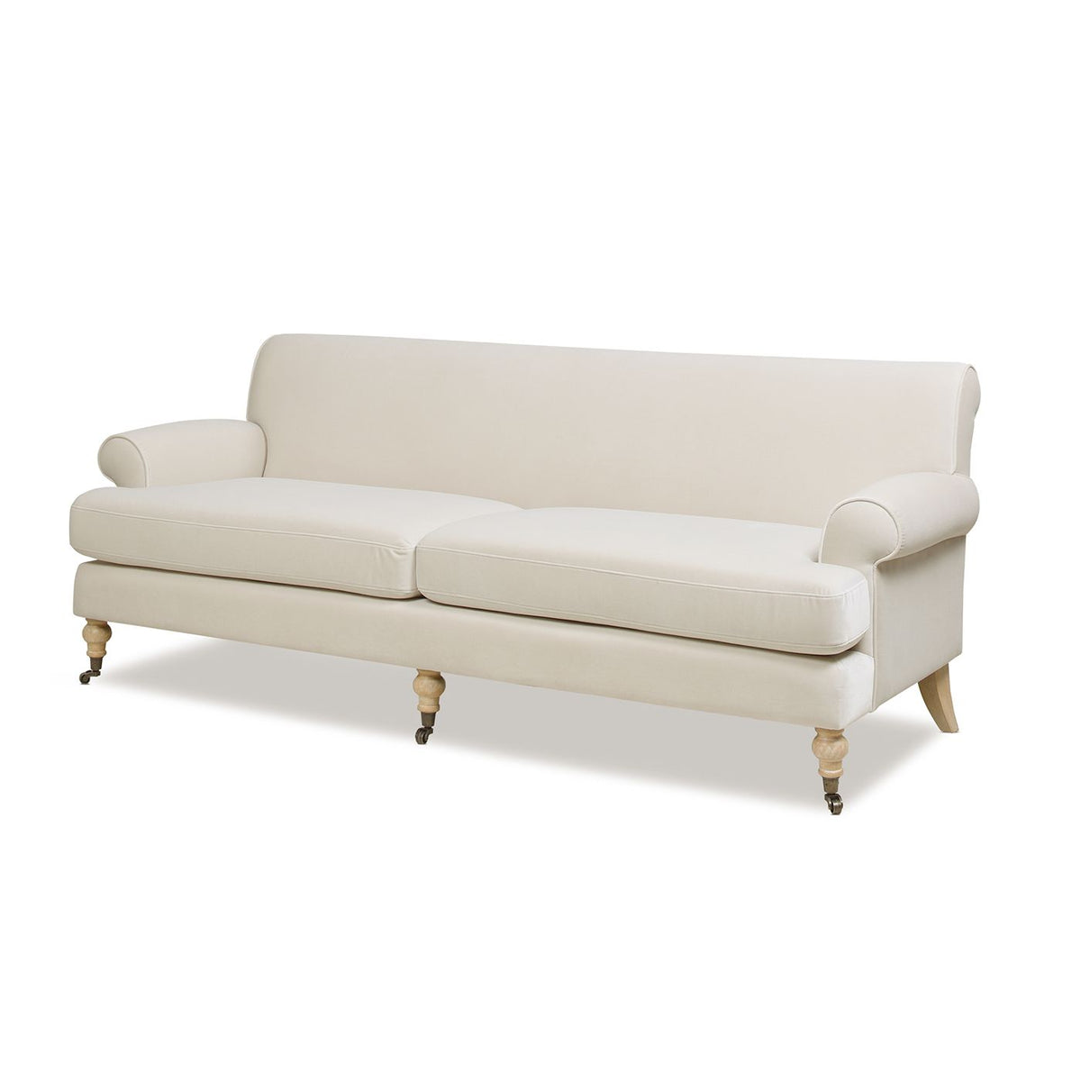 Alana 88" Lawson Two-Cushion Tightback Sofa, French Beige Performance Velvet