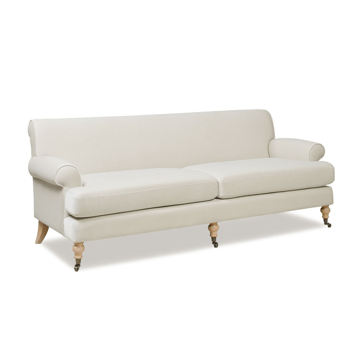 Alana 88" Lawson Two-Cushion Tightback Sofa, French Beige Performance Velvet