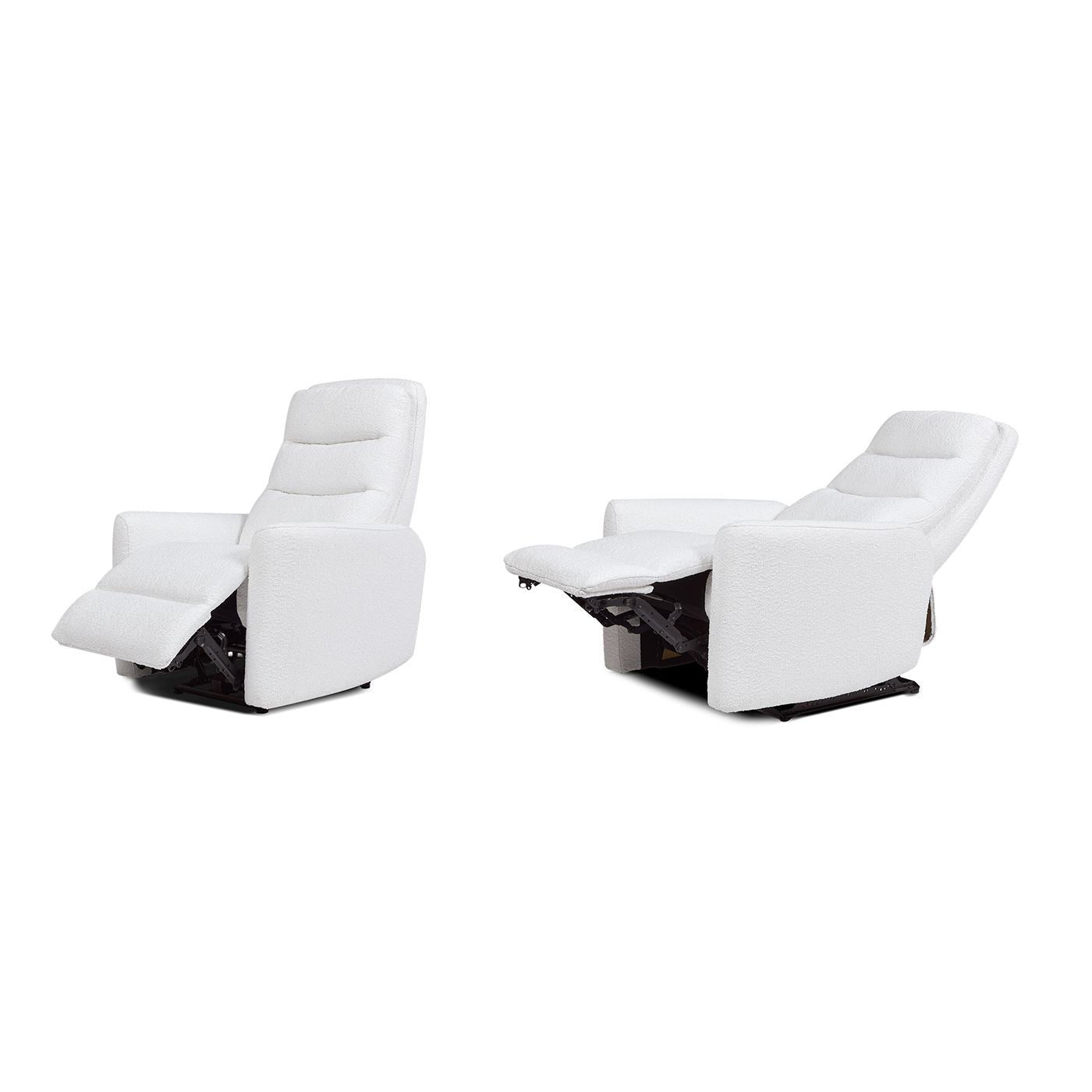 Bloomy 35.5" High-Back Power Recliner Motion Chair, Chiffon White Boucle