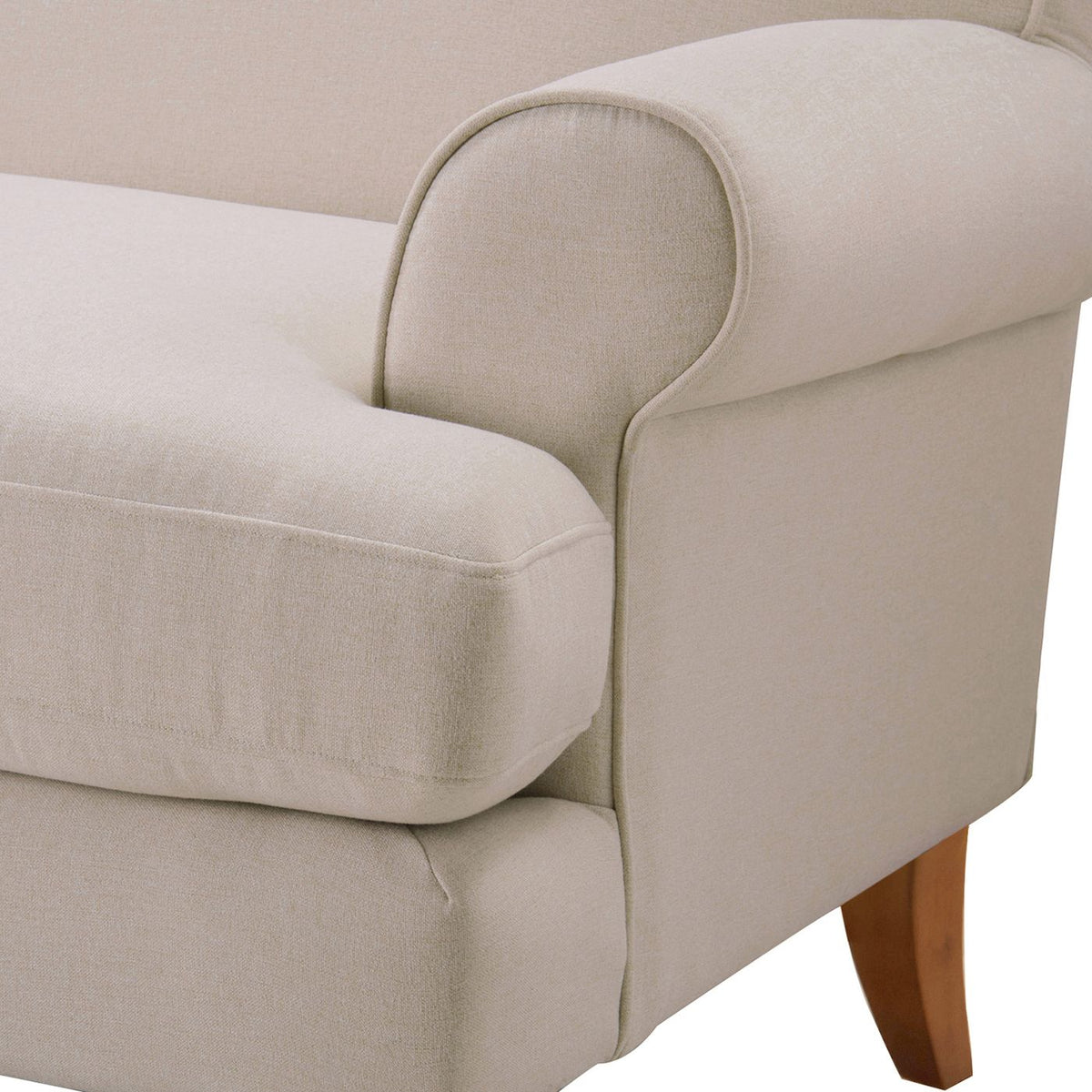 Alana Lawson Three-Cushion Tightback Sofa, Sky Neutral Beige Polyester