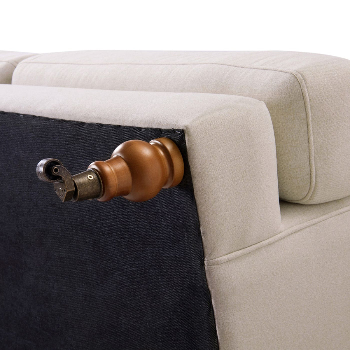 Alana Lawson Three-Cushion Tightback Sofa, Sky Neutral Beige Polyester