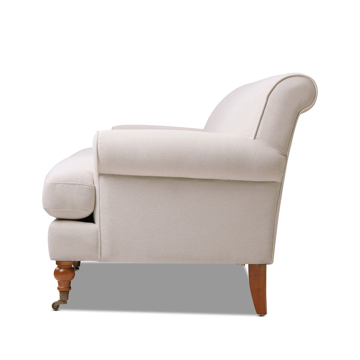 Alana Lawson Three-Cushion Tightback Sofa, Sky Neutral Beige Polyester