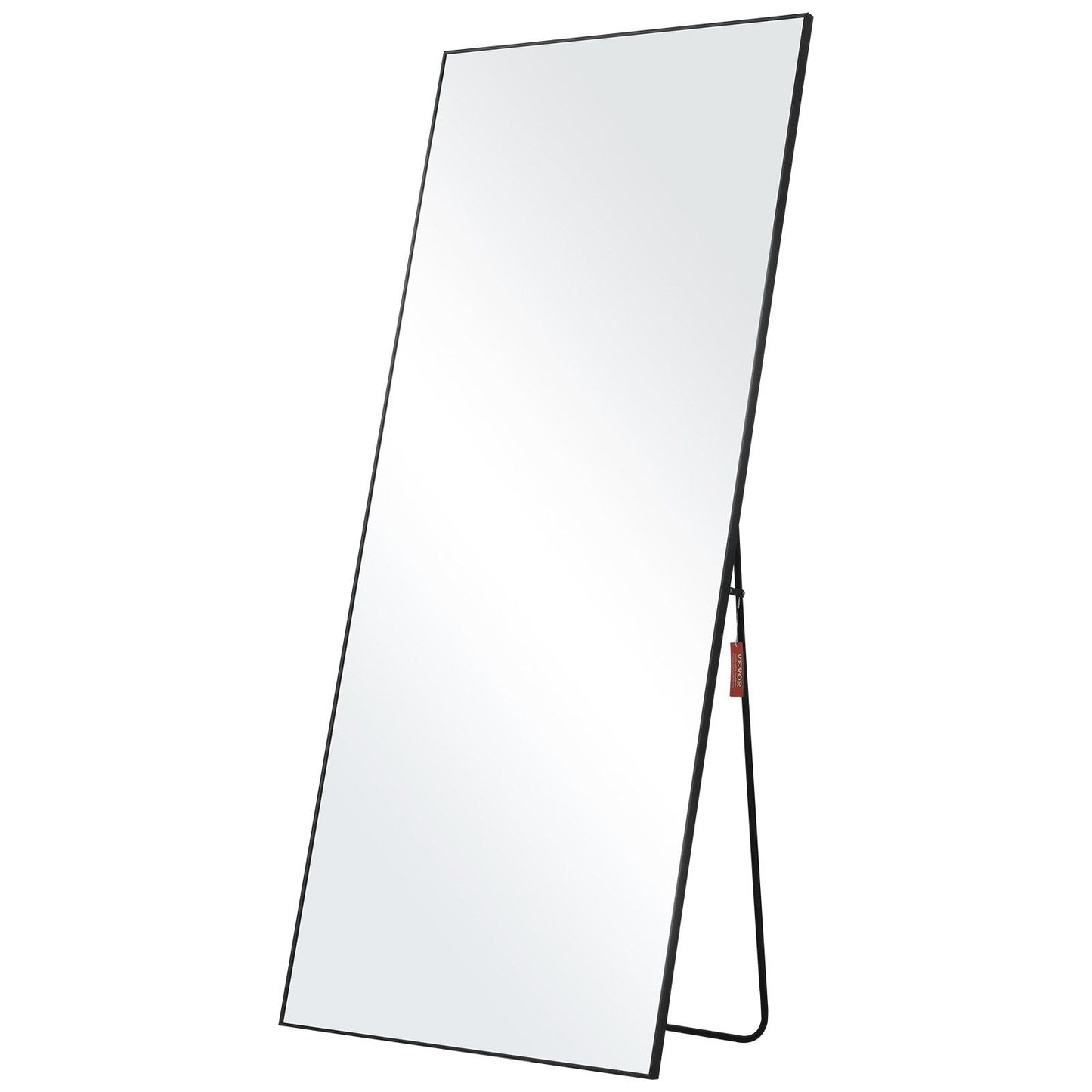 VEVOR Full Length Mirror, 71'' x 31'', Extra Large Standing Hanging or Leaning Rectangle Floor Tempered Mirror with Stand Aluminum Alloy Frame, Full Body Dressing Mirror for Living Room Bedroom, Black