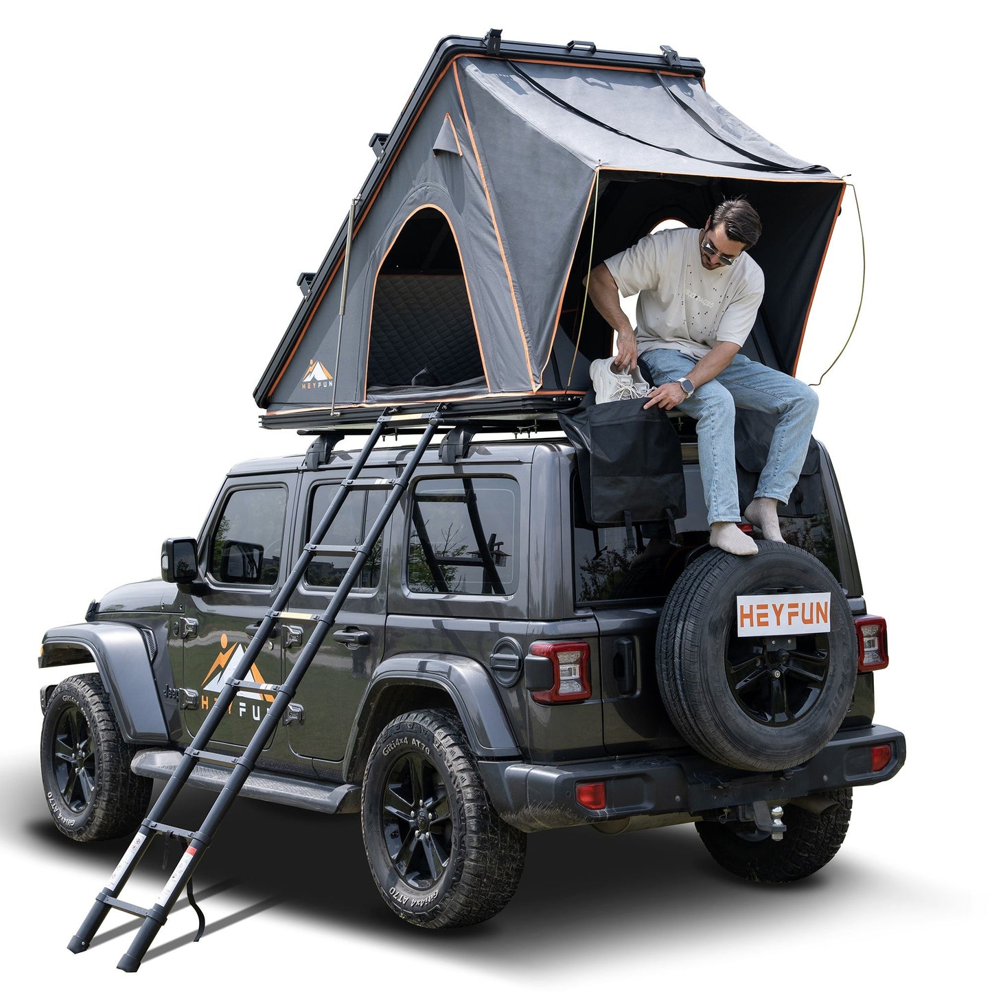 Explorer Rooftop Tent Hardshell with Luggage Racks&Replaceable Netting Rain Curtains, Truck Bed Tent for Camping, Pop Up Roof Top Tents for Truck Jeep SUV Car Van Wrangler Tacoma