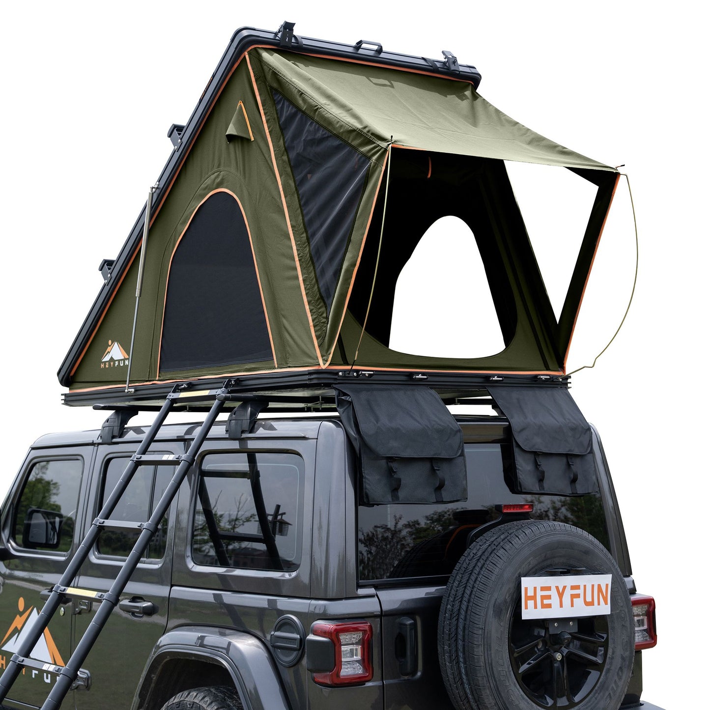 Explorer Rooftop Tent Hardshell with Luggage Racks&Replaceable Netting Rain Curtains, Truck Bed Tent for Camping, Pop Up Roof Top Tents for Truck Jeep SUV Car Van Wrangler Tacoma