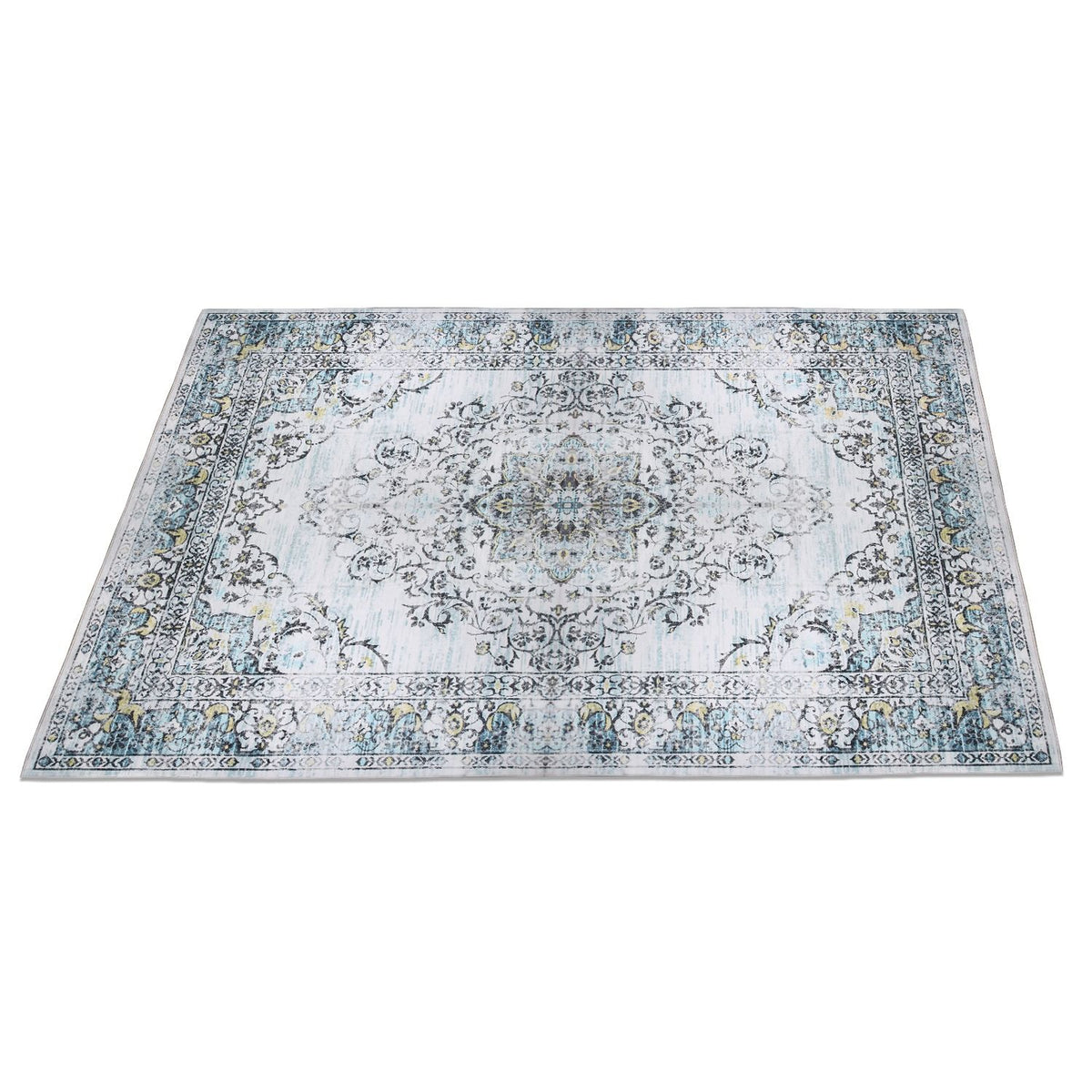 Vintage Area Rug Modern Non Slip Carpet Boho Low Pile Soft Rug Waterproof Machine Washable Rug for Living Room Bedroom Kitchen Dining Room Under Table