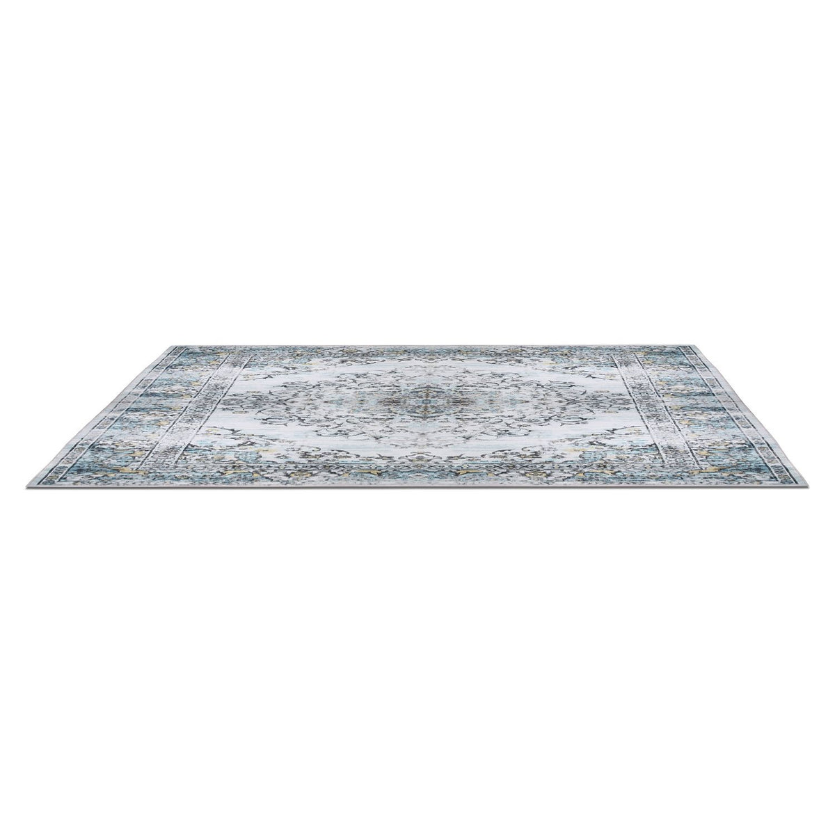 Vintage Area Rug Modern Non Slip Carpet Boho Low Pile Soft Rug Waterproof Machine Washable Rug for Living Room Bedroom Kitchen Dining Room Under Table