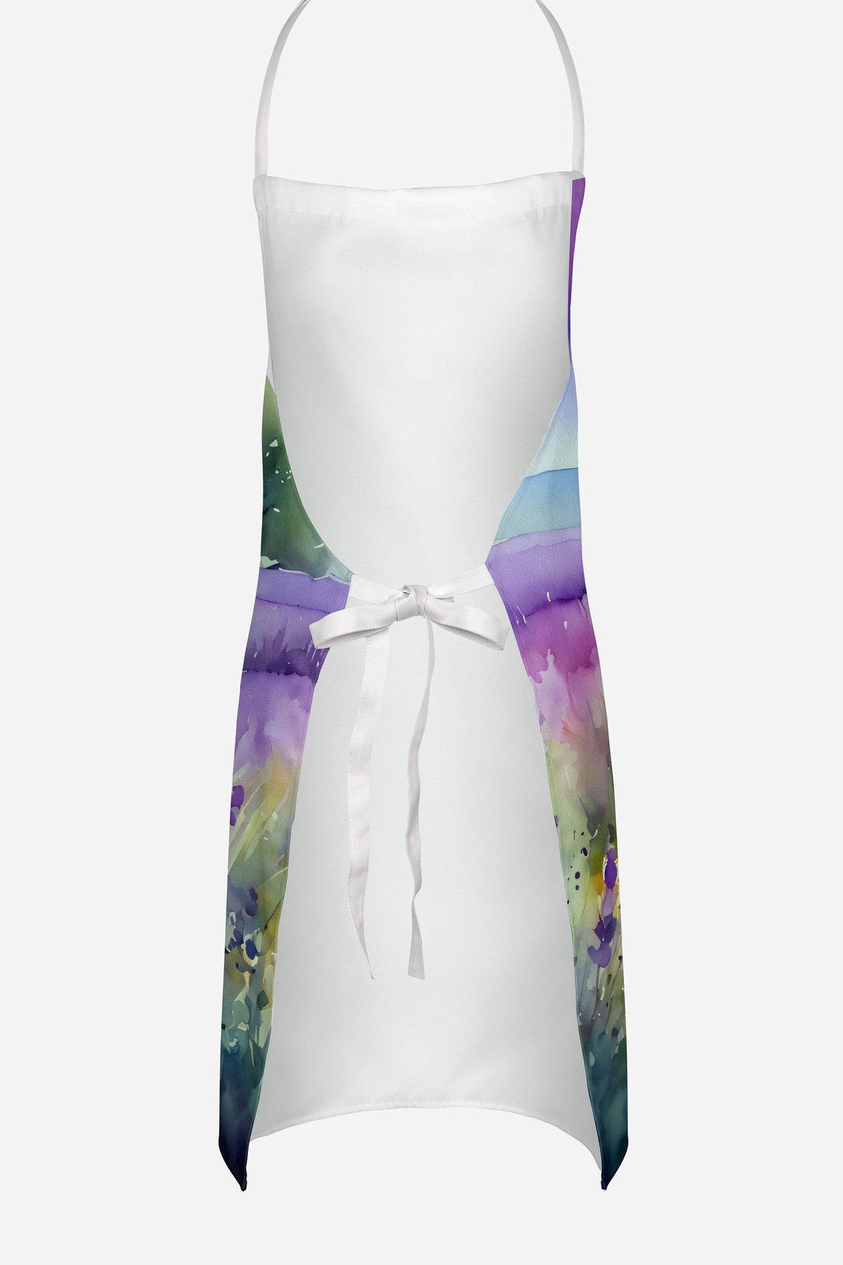 Lavender in Watercolor Apron Cooking Kitchen Server Baking Crafts Gardening for Adult Women Men, Unisex, Large, Multicolor