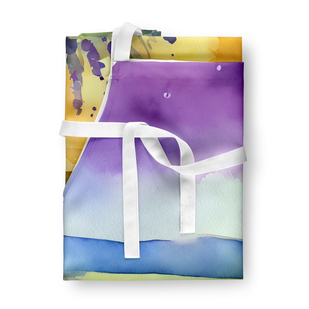 Lavender in Watercolor Apron Cooking Kitchen Server Baking Crafts Gardening for Adult Women Men, Unisex, Large, Multicolor