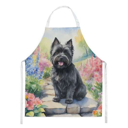 Cairn Terrier Spring Path Apron Cooking Kitchen Server Baking Crafts Gardening for Adult Women Men, Unisex, Large, Multicolor