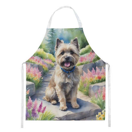 Cairn Terrier Spring Path Apron Cooking Kitchen Server Baking Crafts Gardening for Adult Women Men, Unisex, Large, Multicolor