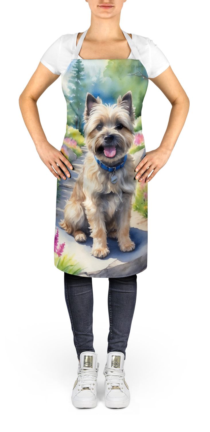 Cairn Terrier Spring Path Apron Cooking Kitchen Server Baking Crafts Gardening for Adult Women Men, Unisex, Large, Multicolor