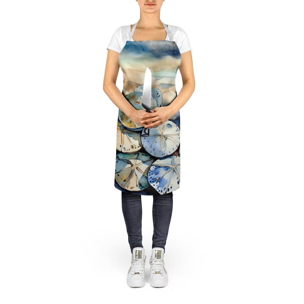 Sand Dollars Apron Cooking Kitchen Server Baking Crafts Gardening for Adult Women Men, Unisex, Large, Multicolor