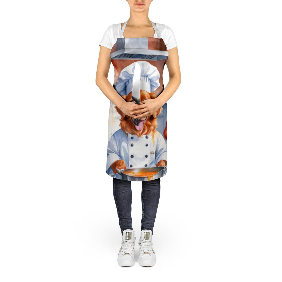 Nova Scotia Duck Tolling Retriever The Chef Apron Cooking Kitchen Server Baking Crafts Gardening for Adult Women Men, Unisex, Large, Multicolor