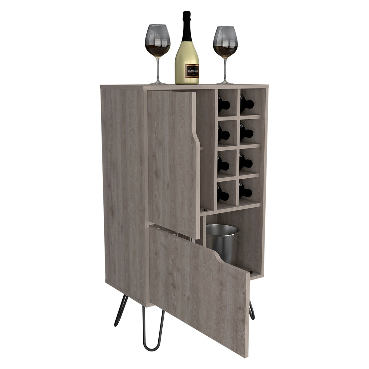 Serbia Kitchen Island, One Cabinet, Four Open Shelves