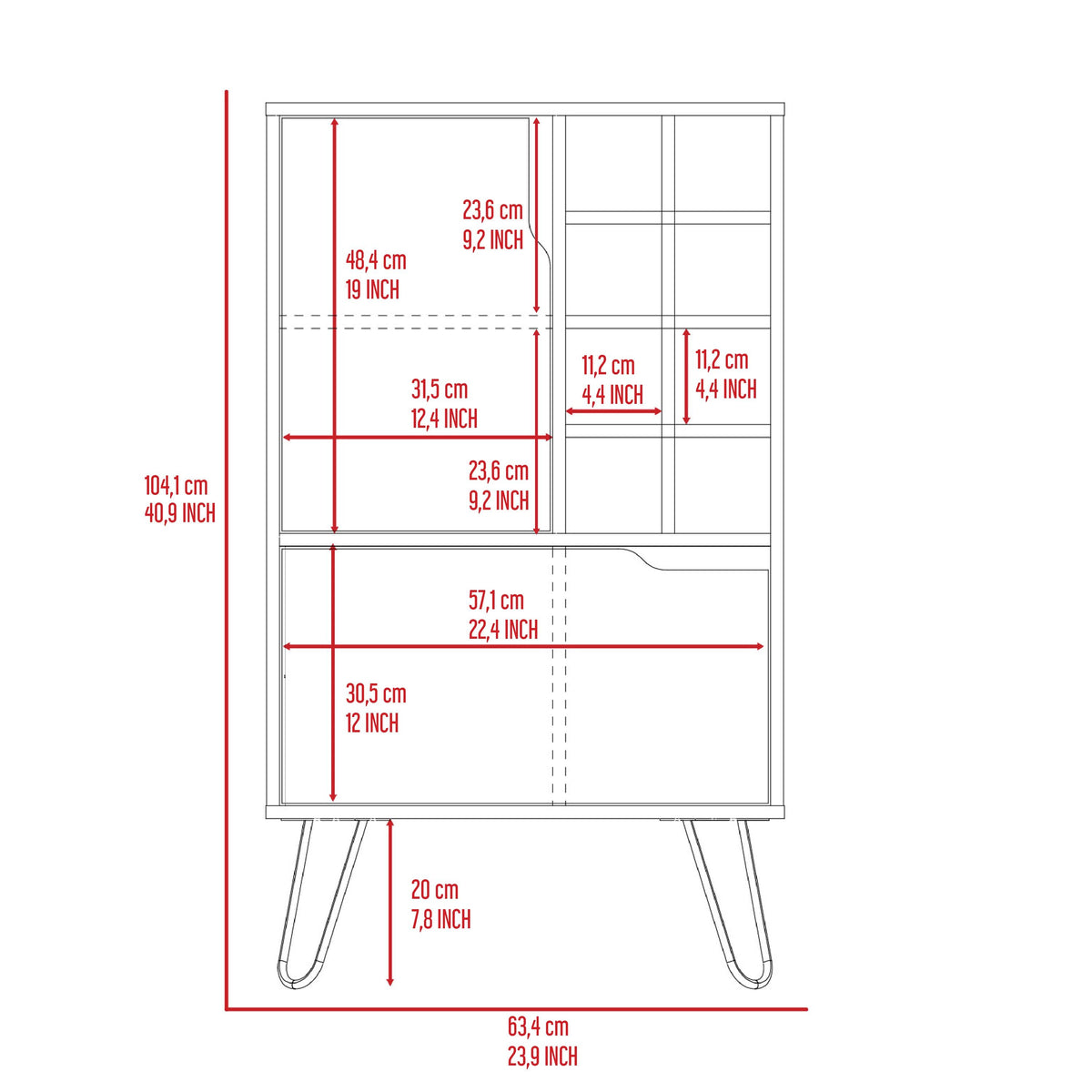 Serbia Kitchen Island, One Cabinet, Four Open Shelves