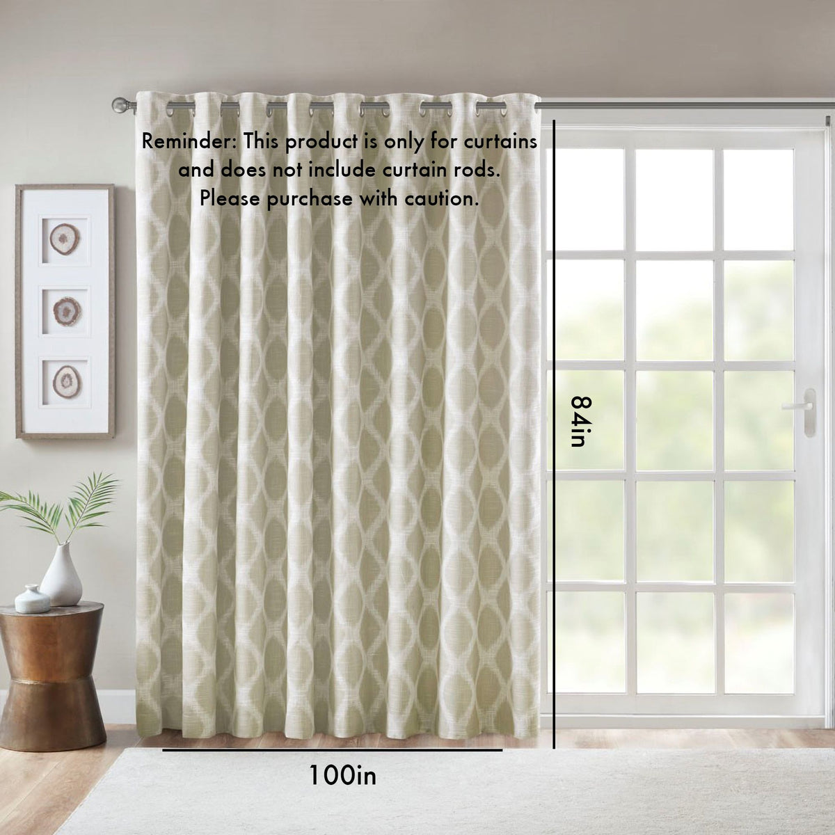 Printed Ikat Blackout Patio Curtain(Only 1 Pc Panel)