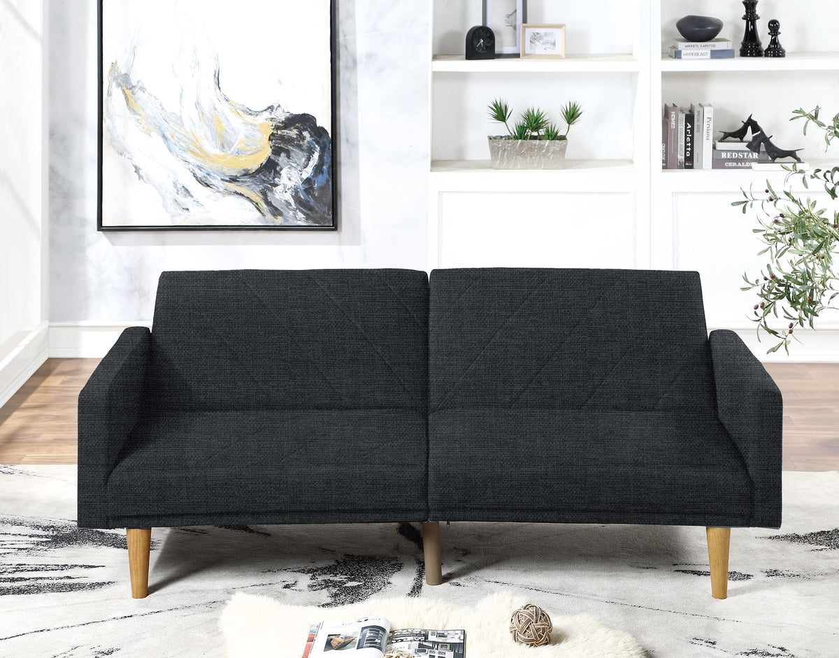 ADJUSTABLE SOFA in Black Faux Leather
