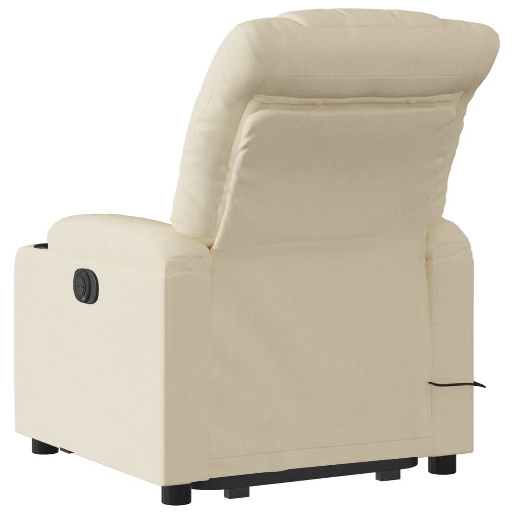 Electric Stand up Massage Recliner Chair Cream Fabric