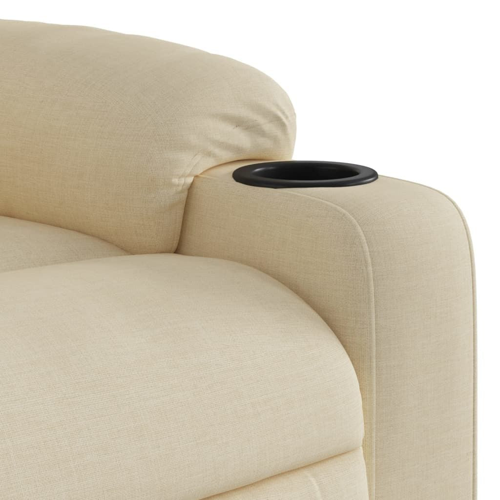 Electric Stand up Massage Recliner Chair Cream Fabric