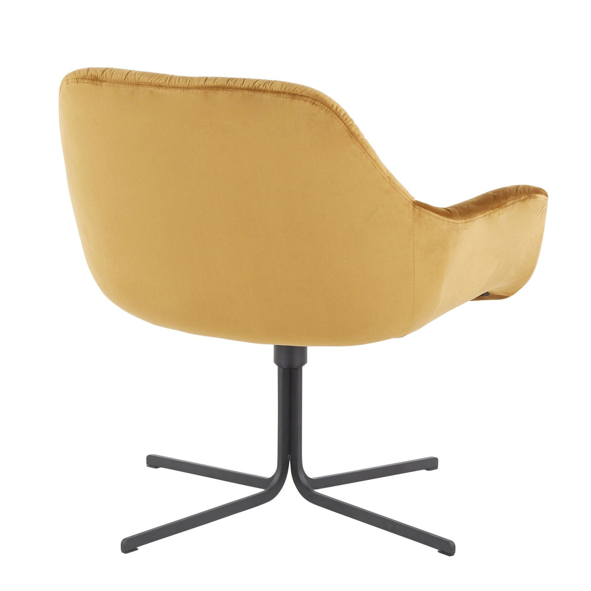 Wayne Contemporary Swivel Lounge Chair in Black Metal and Chartreuse Velvet by LumiSource