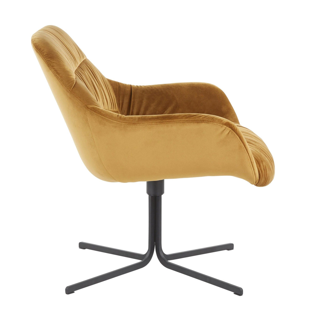 Wayne Contemporary Swivel Lounge Chair in Black Metal and Chartreuse Velvet by LumiSource