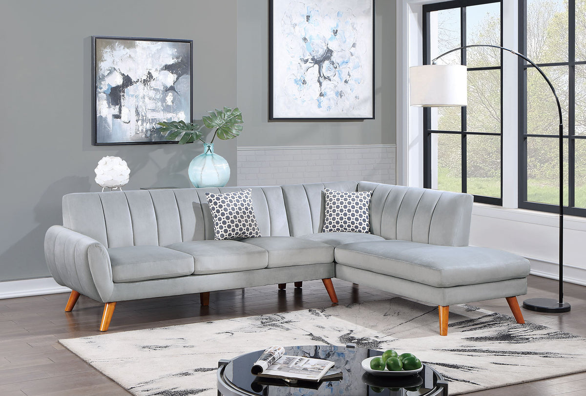 SECTIONAL - 2PC in Black Faux Leather