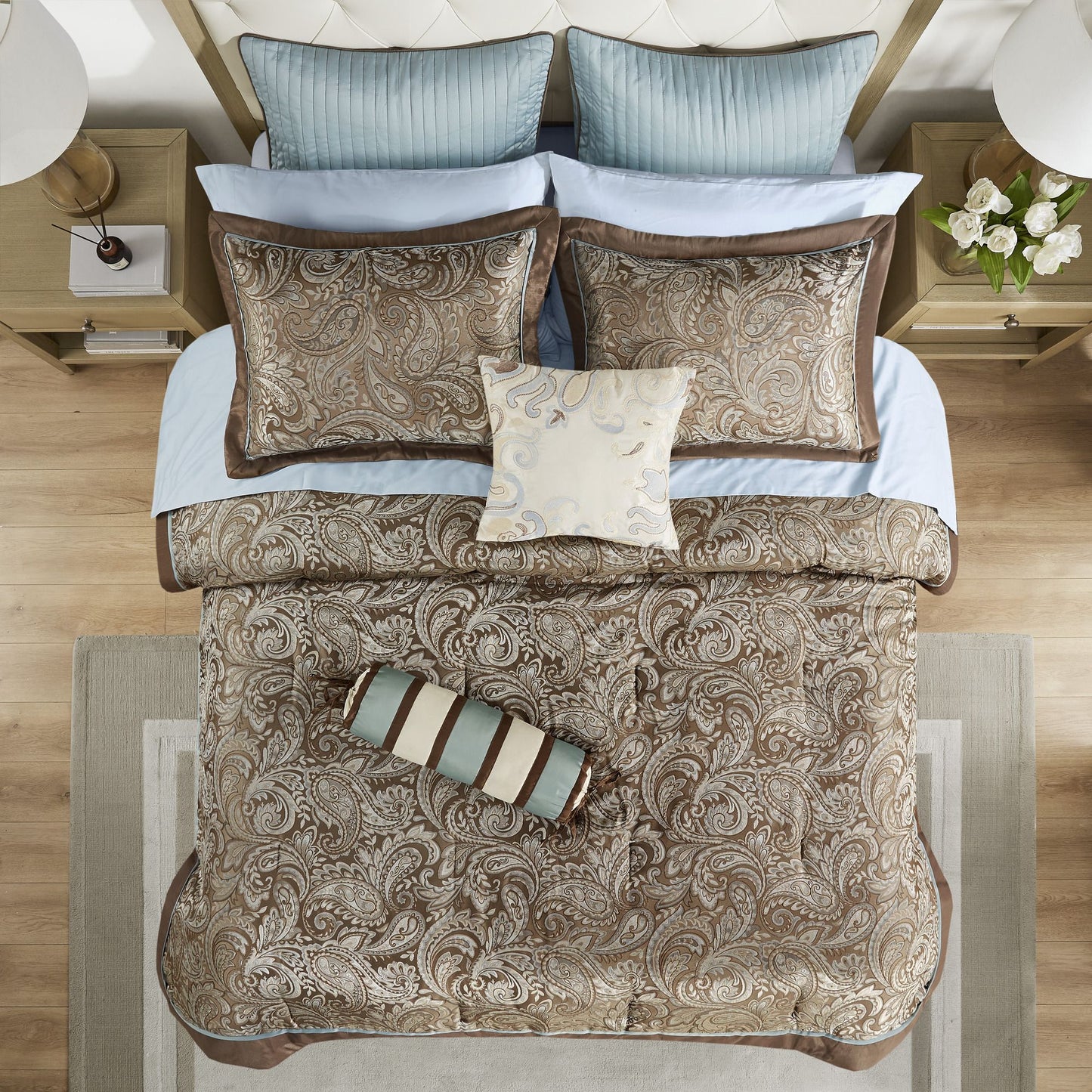 12 Piece Comforter Set with Cotton Bed Sheets