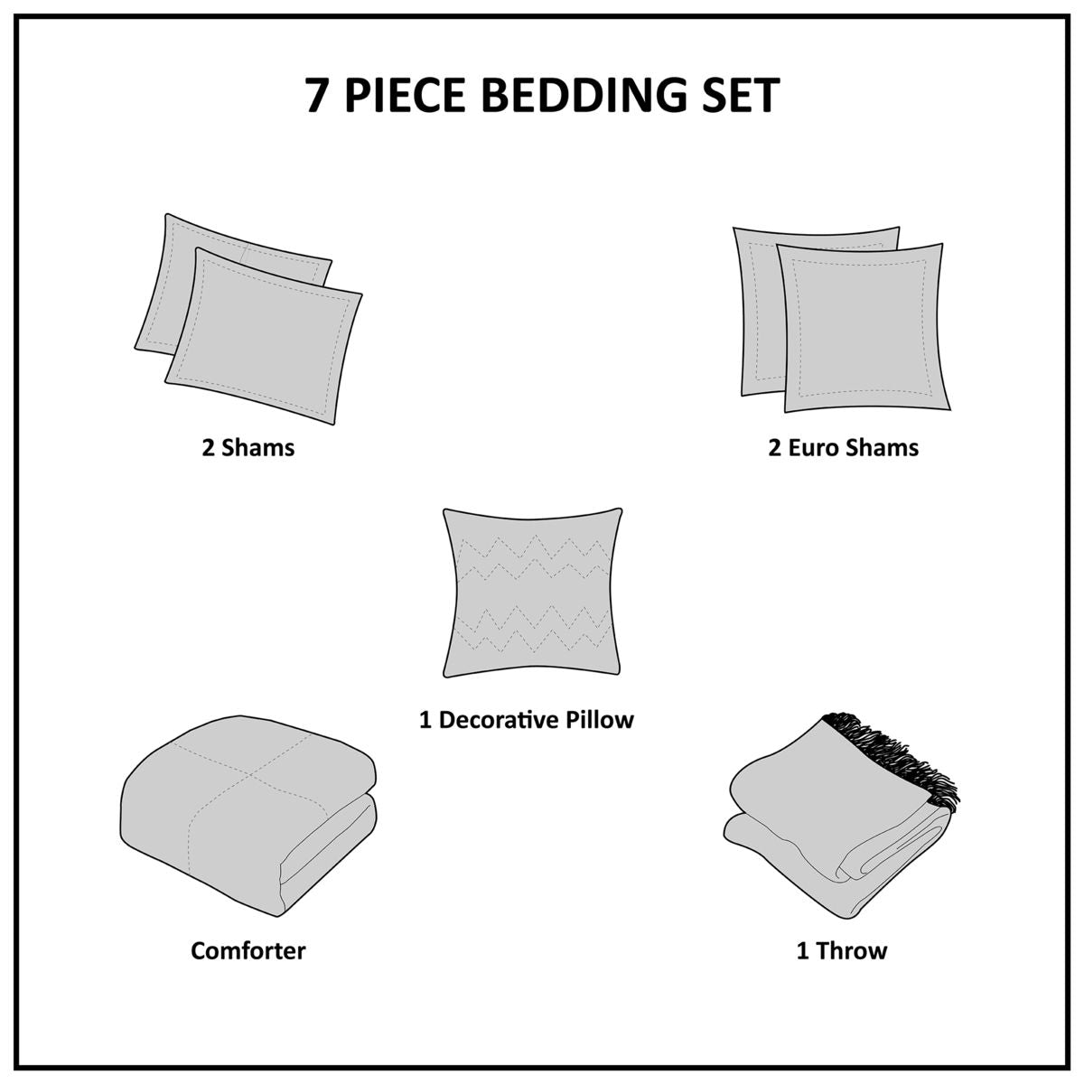 7 Piece Printed Seersucker Comforter Set with Throw Blanket