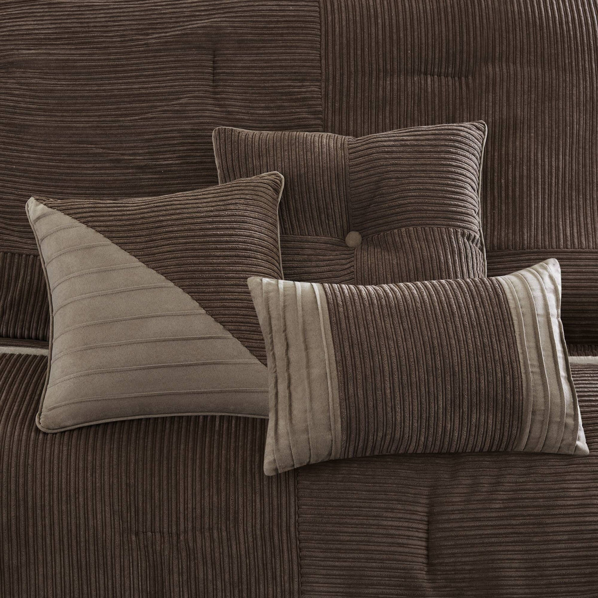 7 Piece Micro Corduroy Comforter Set