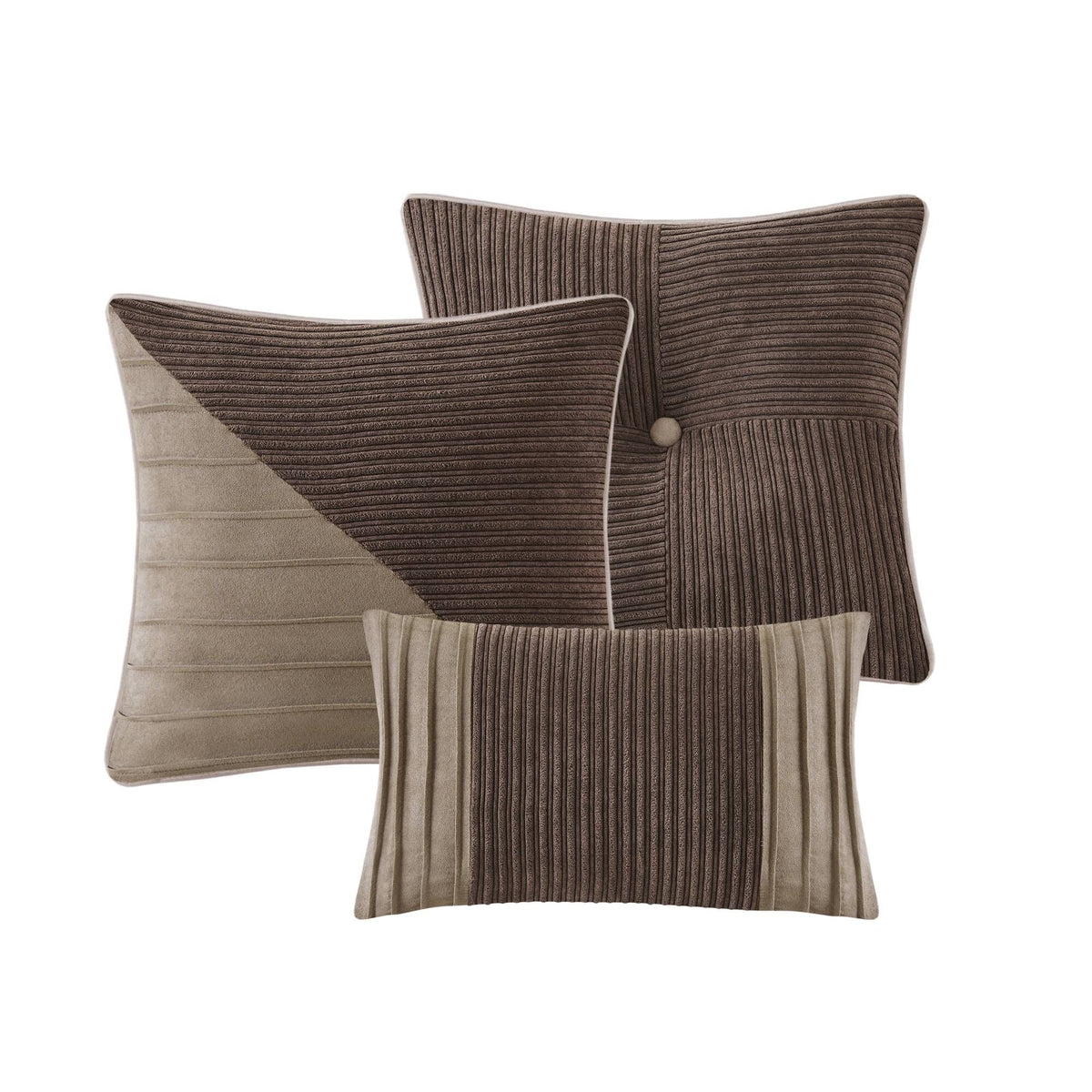 7 Piece Micro Corduroy Comforter Set