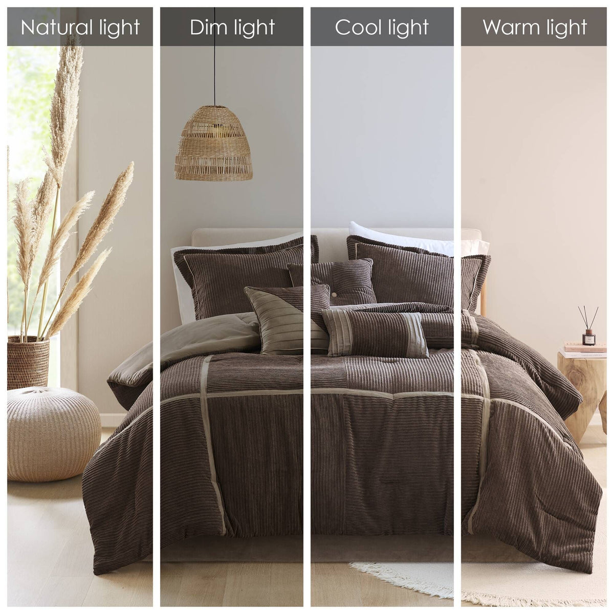 7 Piece Micro Corduroy Comforter Set