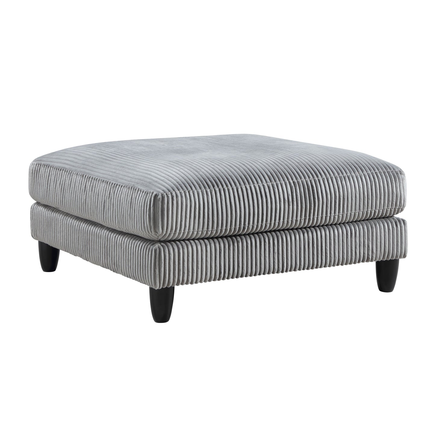 6pc Modular Sectional Set Gray Corduroy Upholstery 3x Armless Chairs 3x Corner Seats Soft Pillows Living Room Furniture