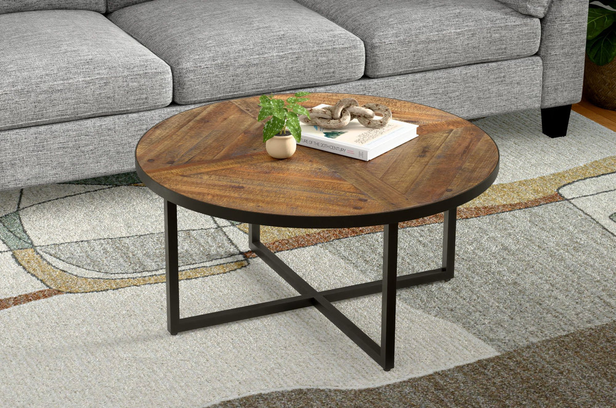 Wallace & Bay Faro Brown Round Coffee Table