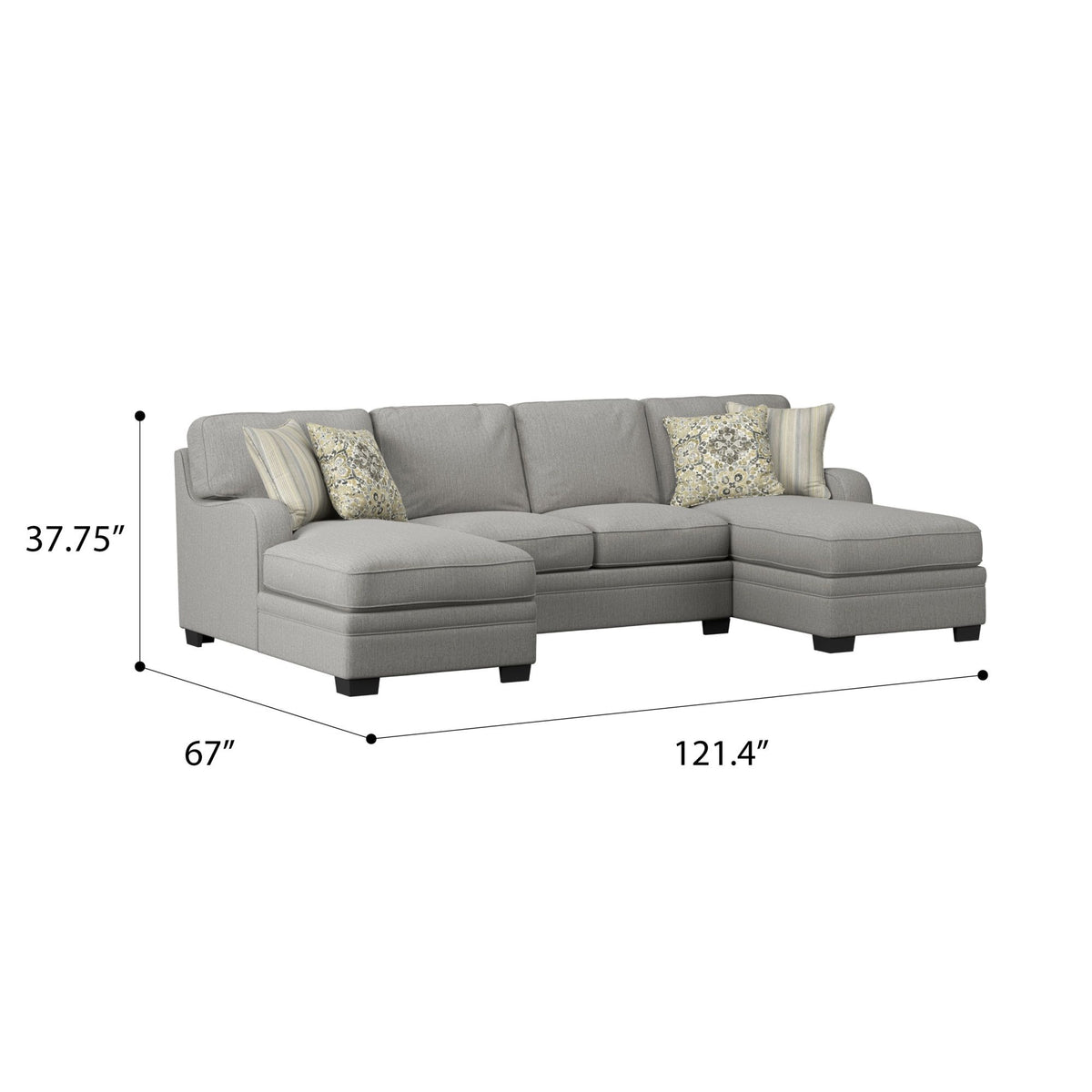 Wallace & Bay Berza Gray U-Shaped Sectional