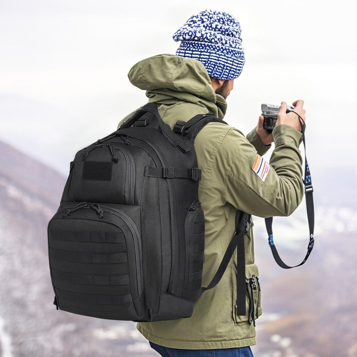 Vevor Tactical Backpack 40L Military Backpack with Molle Mode & Sponge Pad Army Assault Pack Bug Out Bag Camping Trekking Outdoor Rucksack Daily EDC Backpack, Black